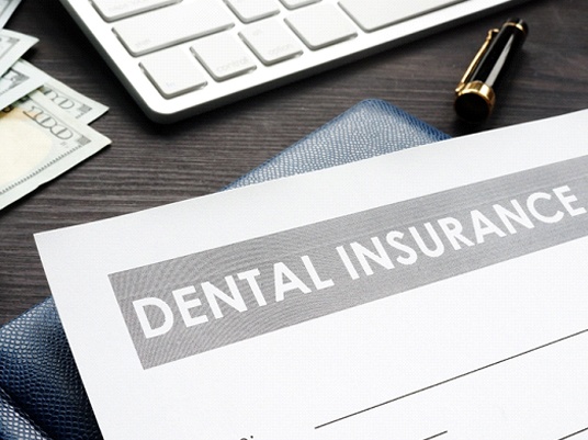 dental insurance claim for on a desk