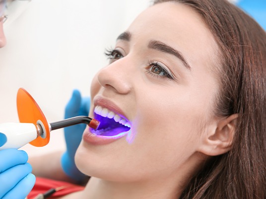 woman getting metal free restorations