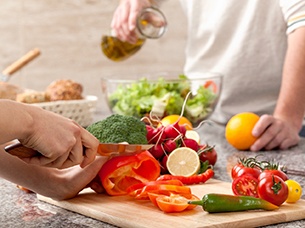 Table of healthy foods