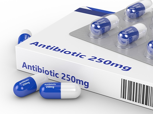 close up of antibiotic medication