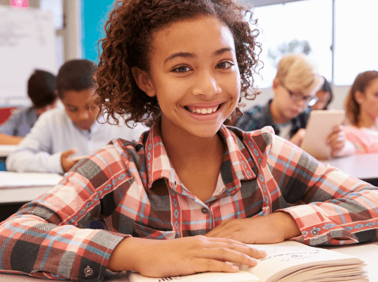 young girl in school