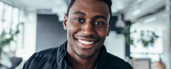 man smiling at camera